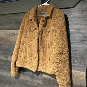 L Brown Fuzzy Sweater